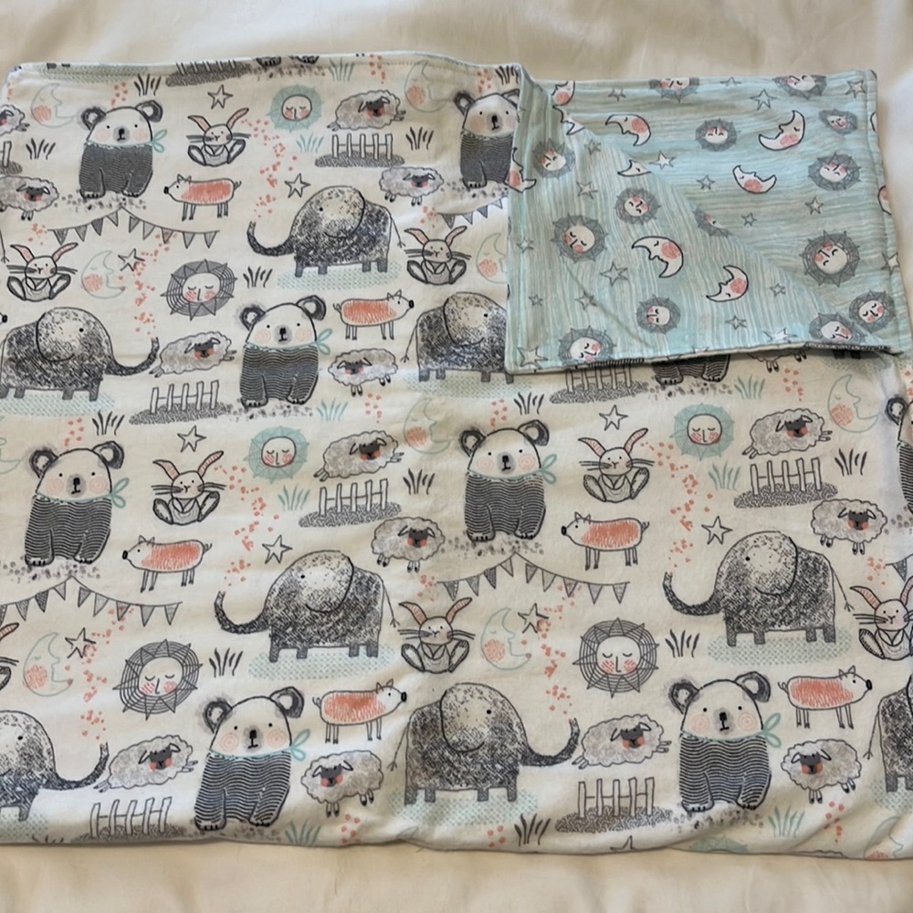 Animals/celestial baby flannel receiving blanket